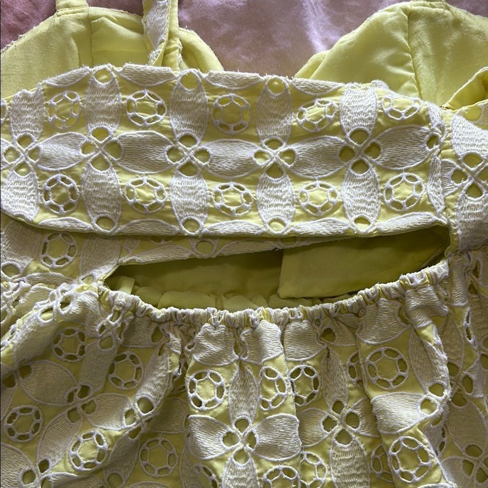 Lilly Pulitzer Neon Yellow Top with Tie Back - Picture 5 of 5
